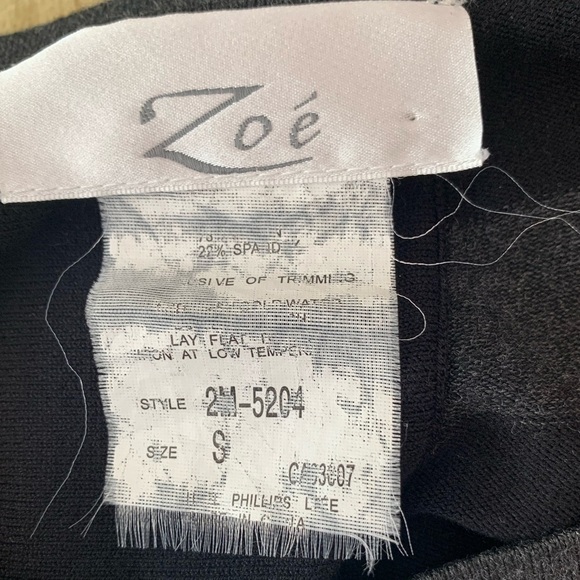 Zoe Striped Ruched Top Size Small Black Gray Red - Picture 5 of 5